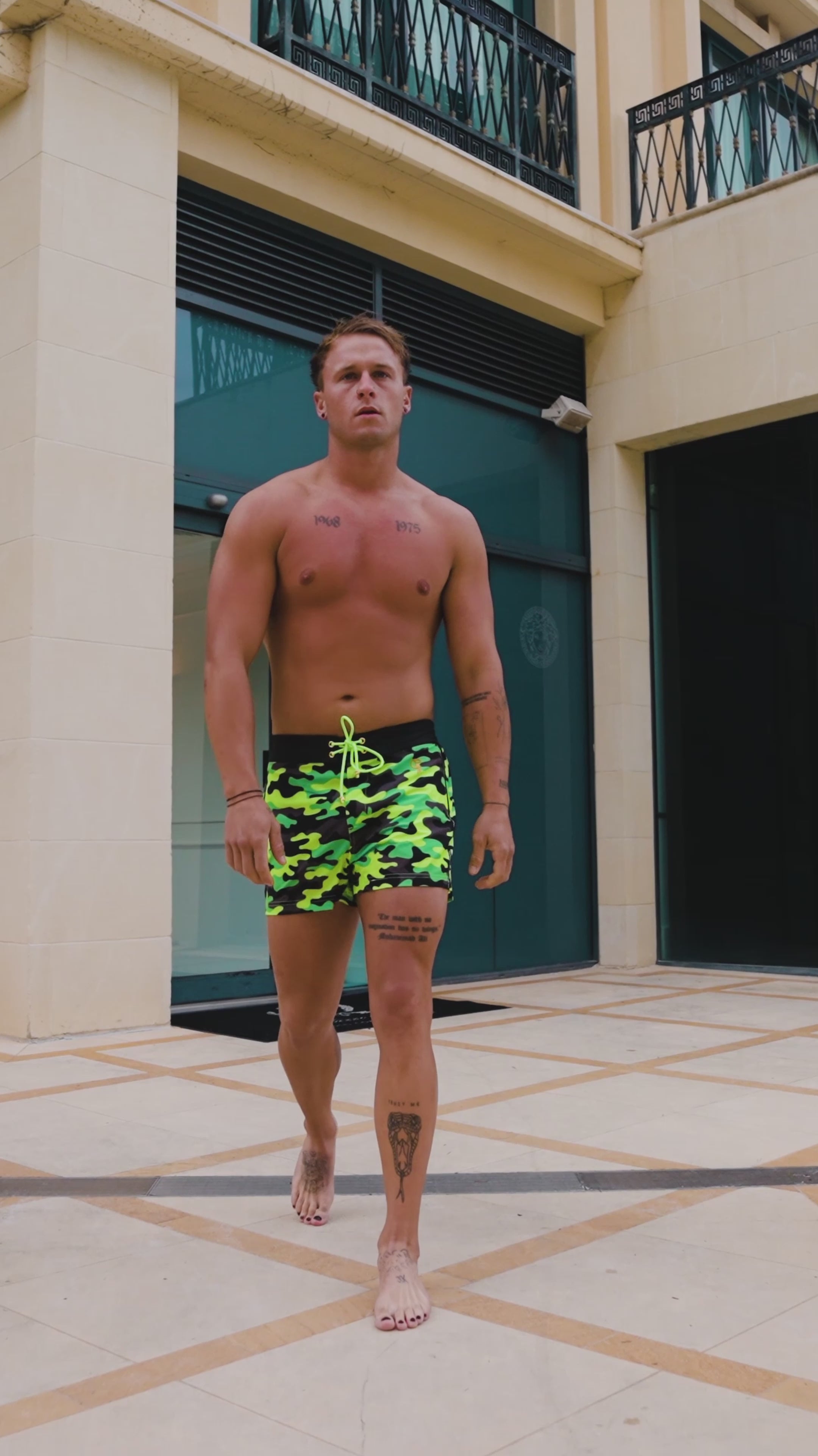 Green Check Jr. Swim Trunks - Albion