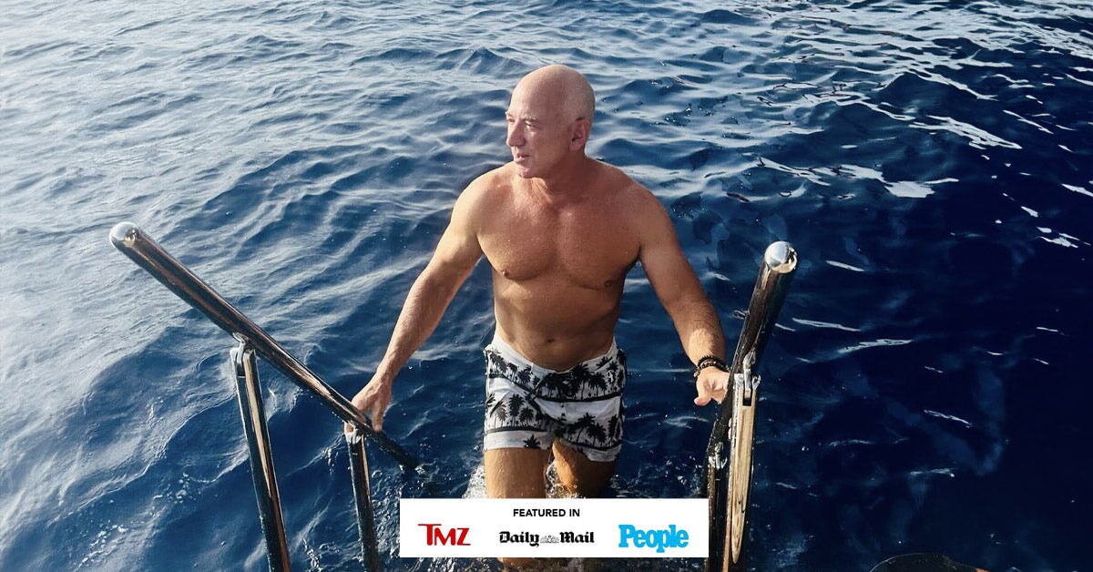 When Fashion Meets Fortune: Jeff Bezos' Tucann Swim Trunks Turn Heads!"