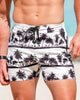 Black Palms White Swim Trunk - 5