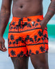 Black Palms Orange Swim Trunks - 5