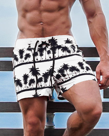 Men's Trunk White Shorts, Swimming Trunks, Board Shorts