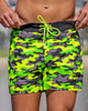 Fluro Green Camo Swim Trunks - 5