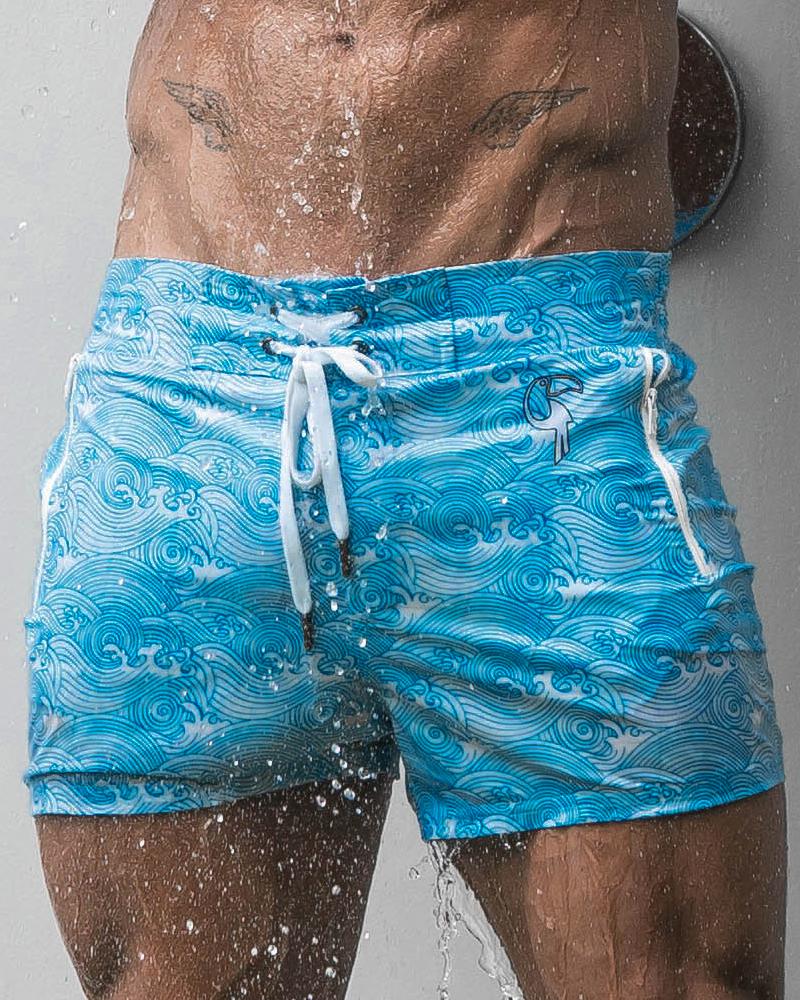 Make Waves Blue Swim Shorts - 3