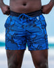 Striped Camo Blue Swim Shorts - 5